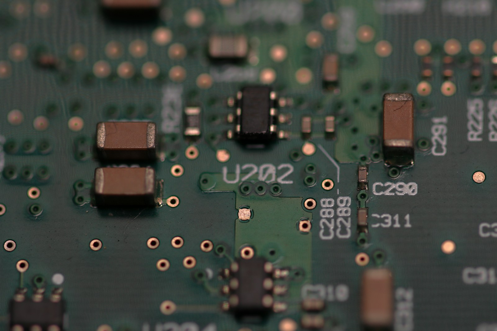 Assembled PCBA on inspection bench